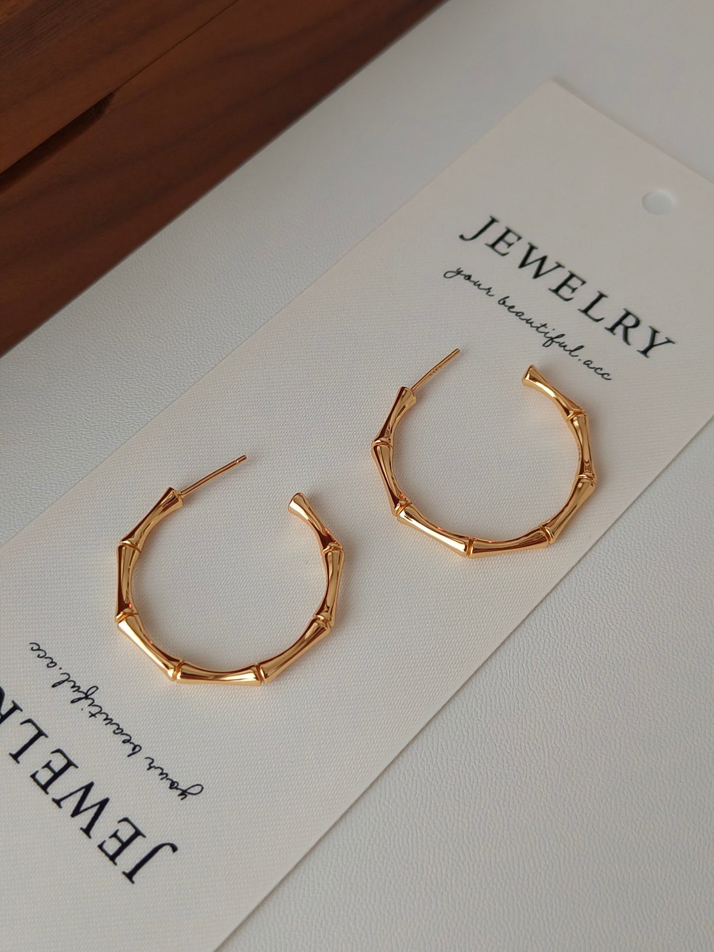 Bamboo Hoop Earrings