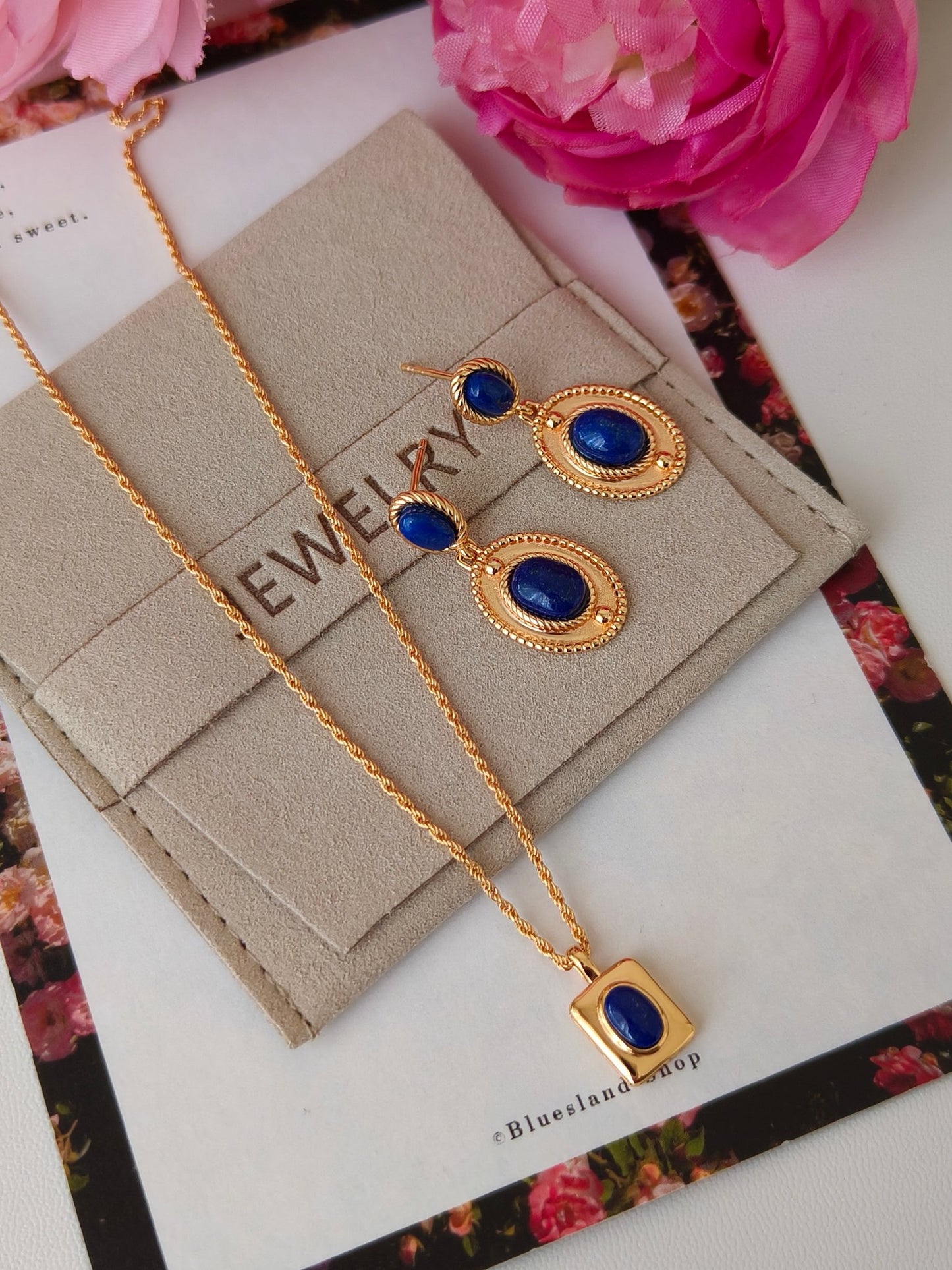 Lapis Lazuli Mirror Earrings