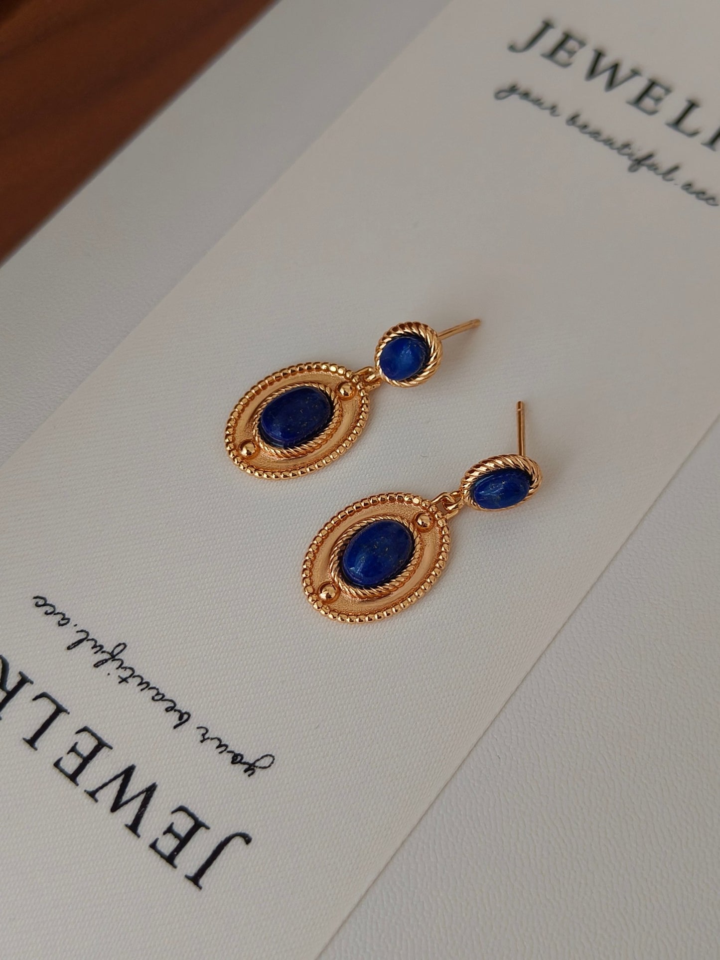 Lapis Lazuli Mirror Earrings