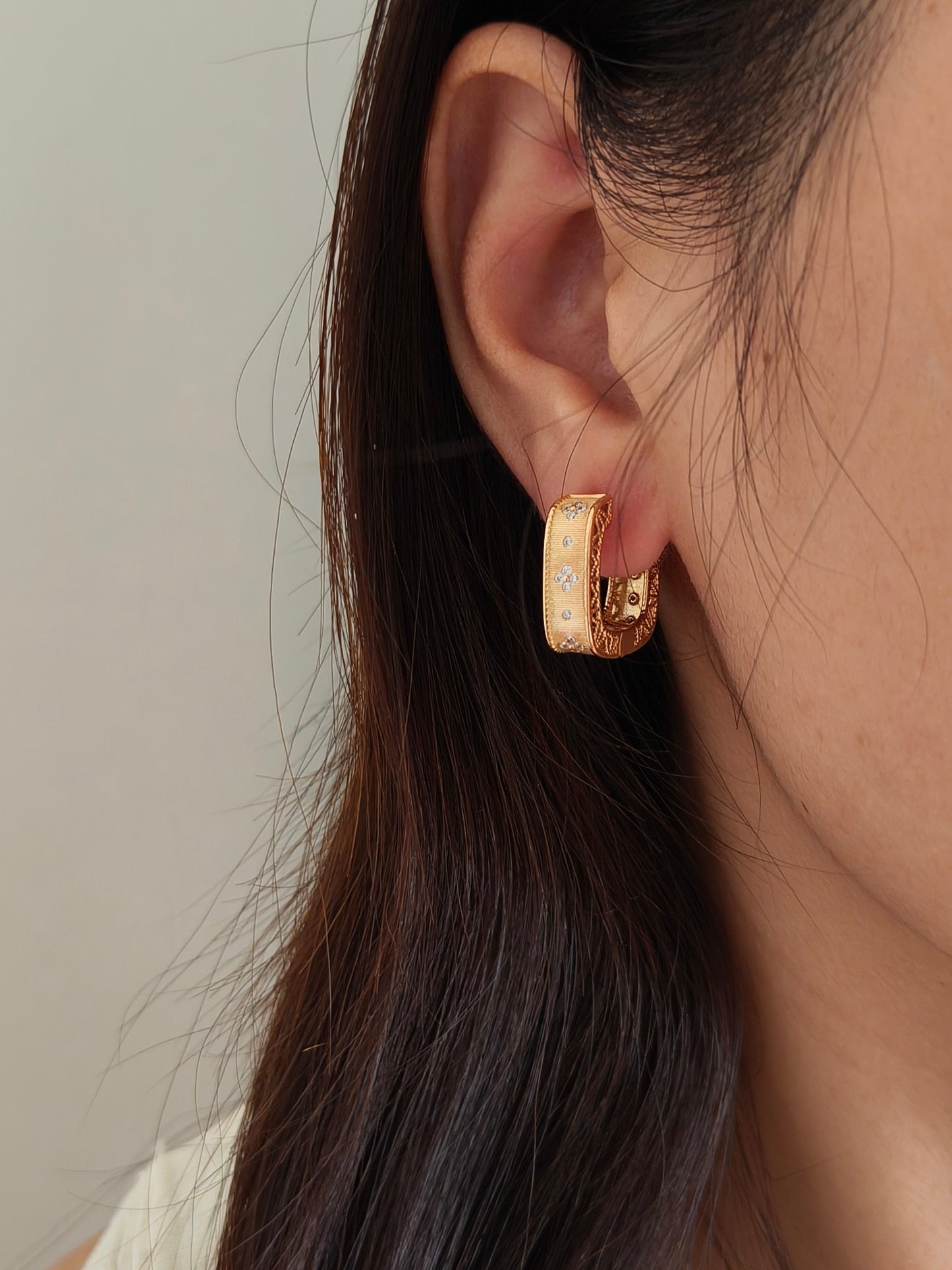 Golden Square Earrings