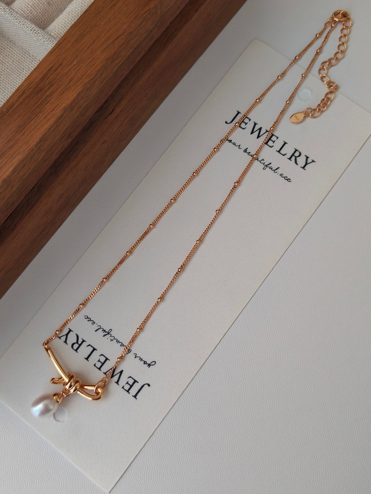 Bowtie Pearl Necklace