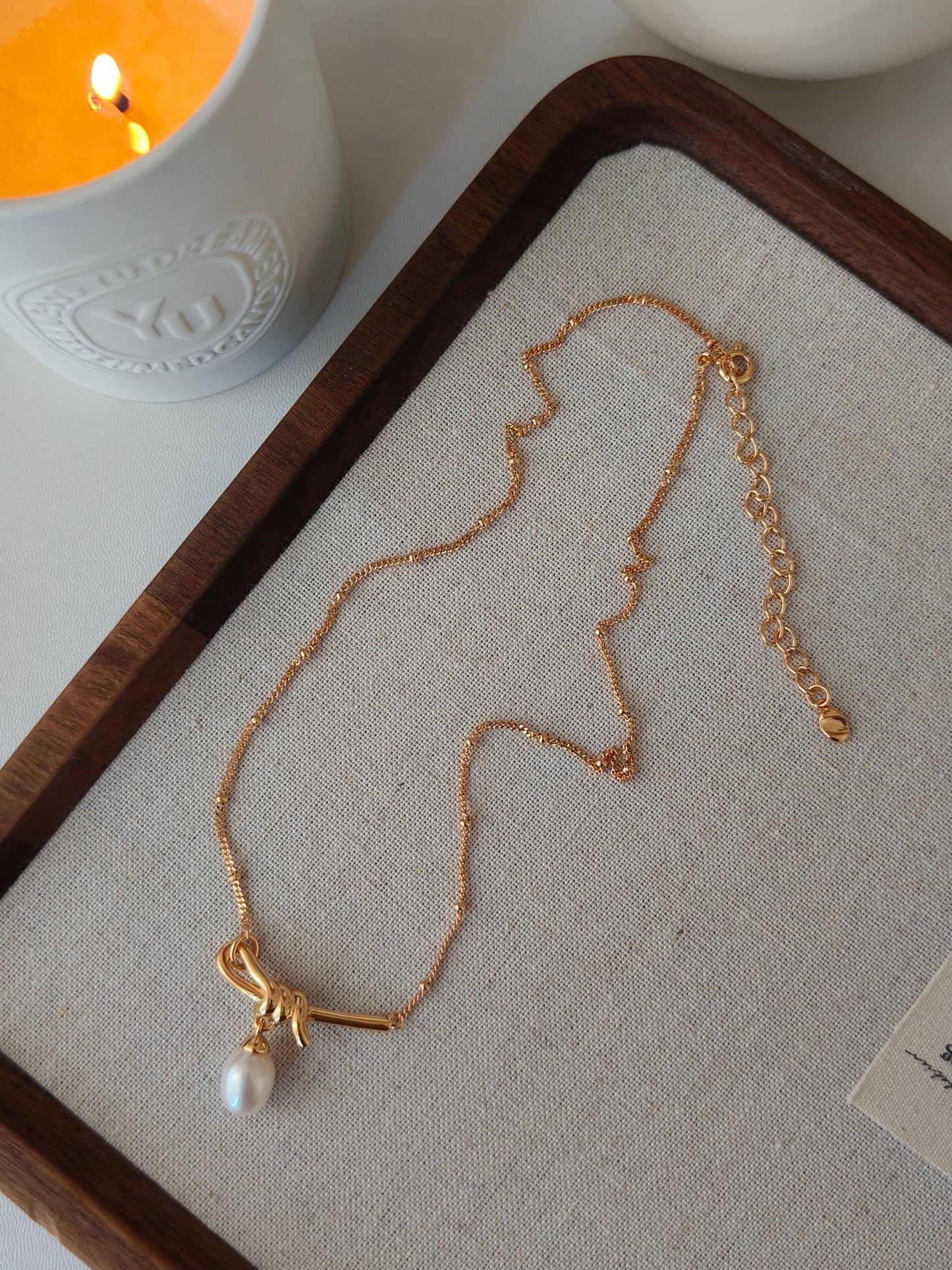 Bowtie Pearl Necklace