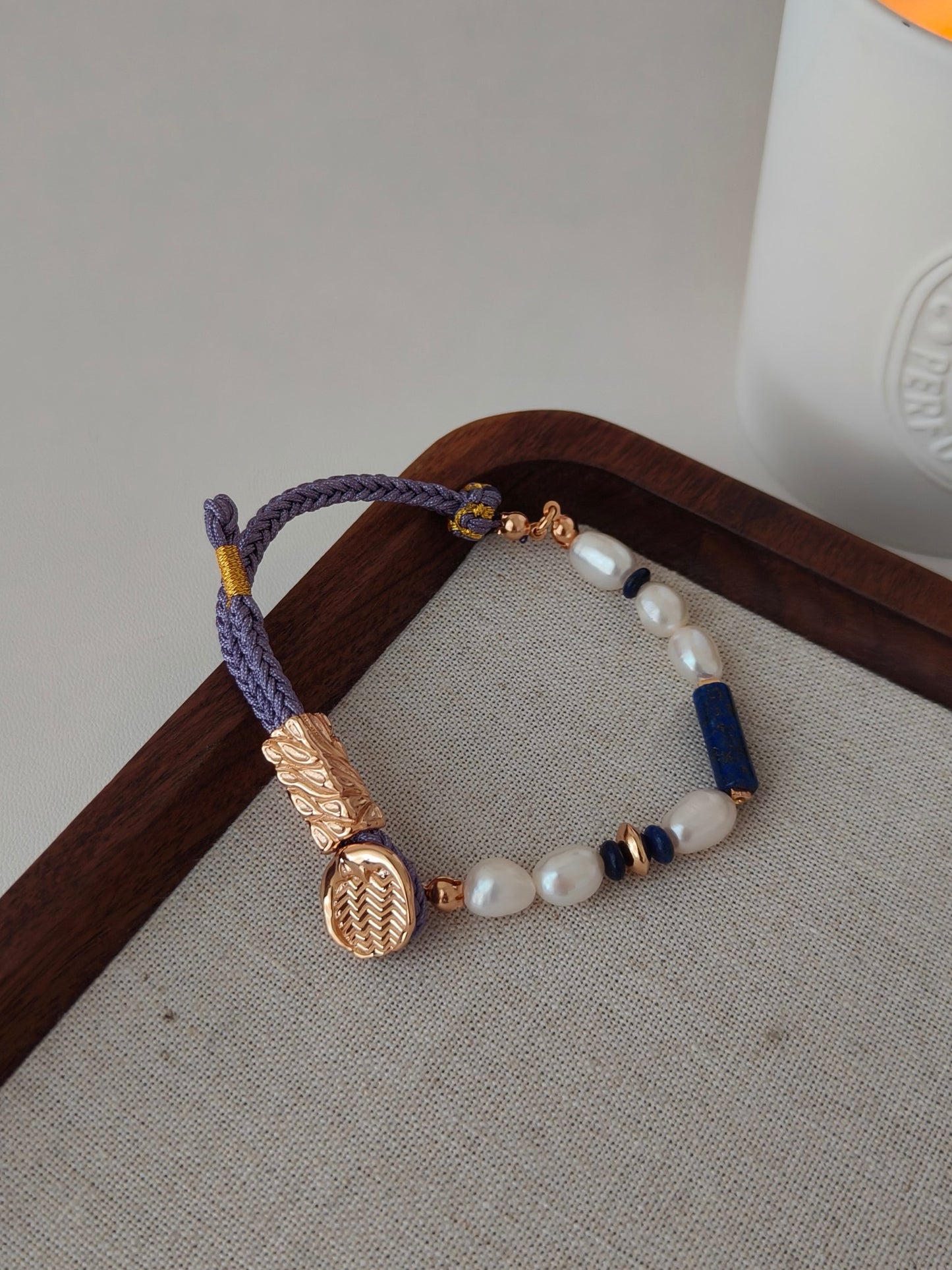 Blue Waven Pearl Bracelet
