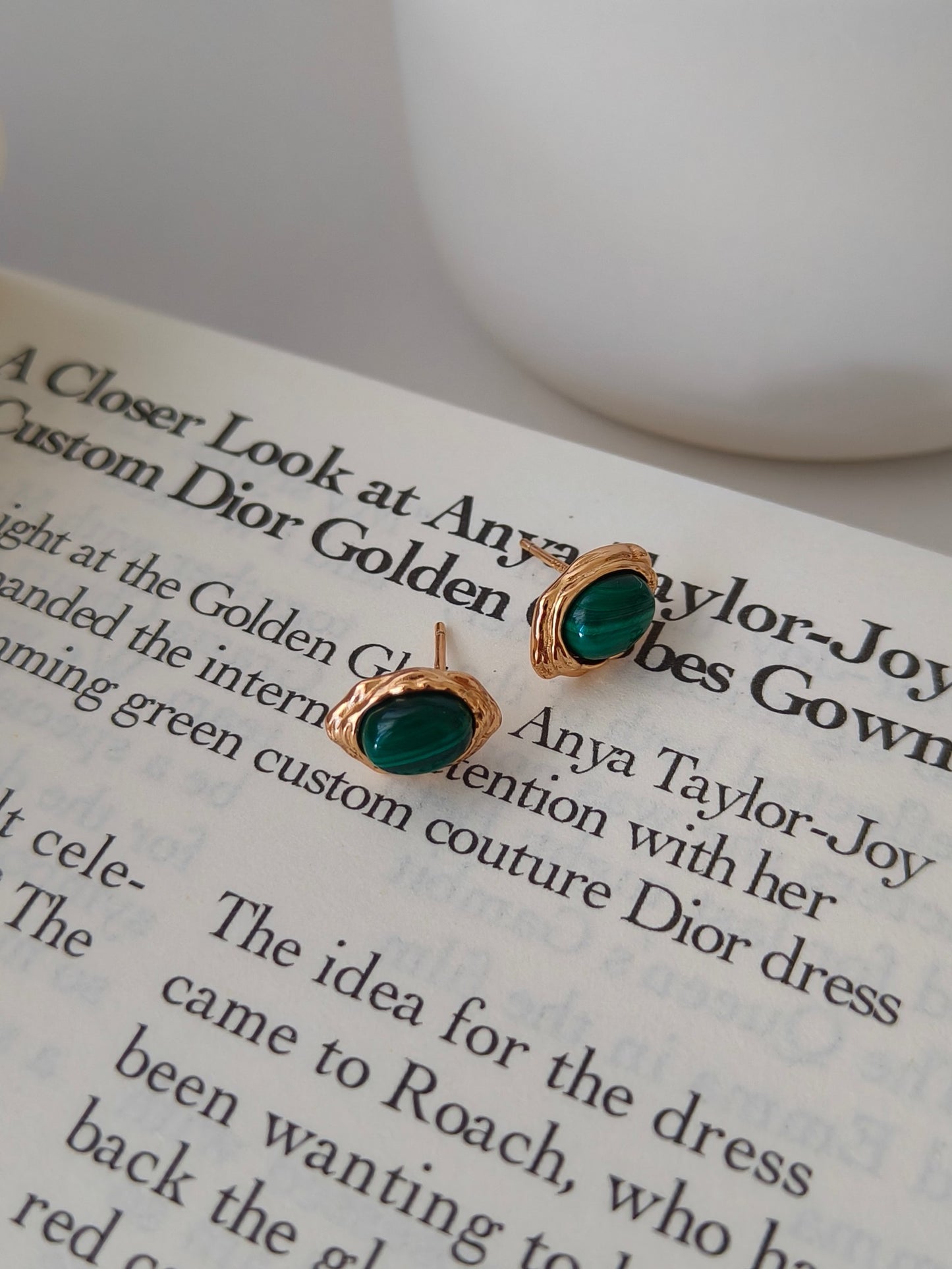 Green Malachite Earrings