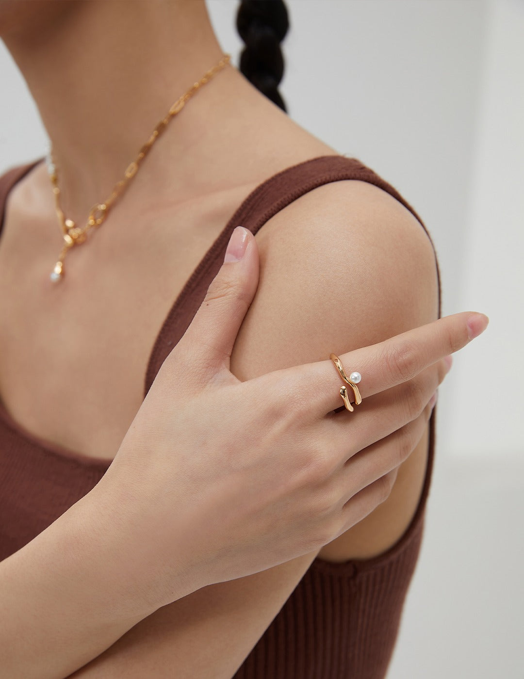 Lunar Whispering Pearl Ring
