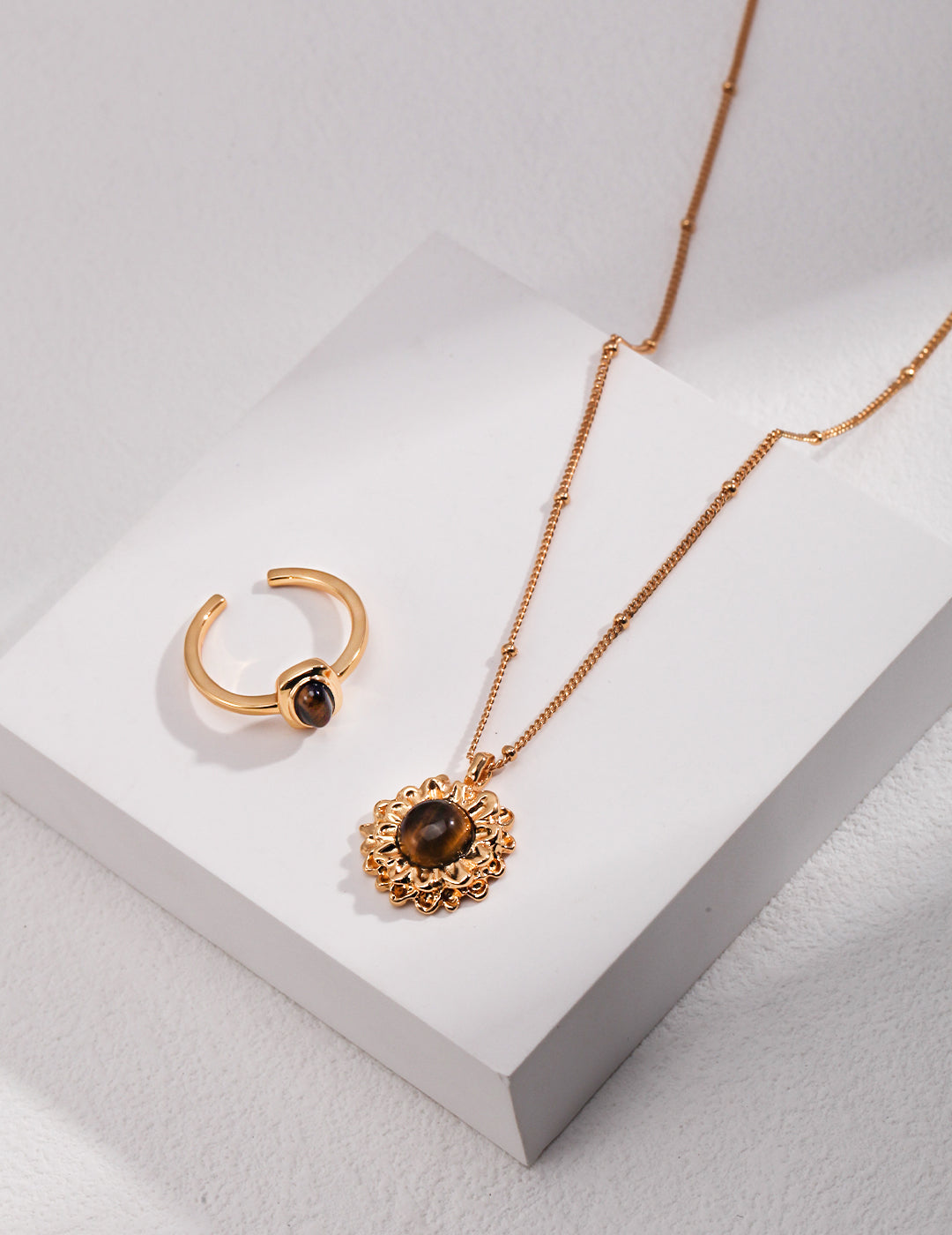 Autumn Sun Tiger Eye Stone Necklace