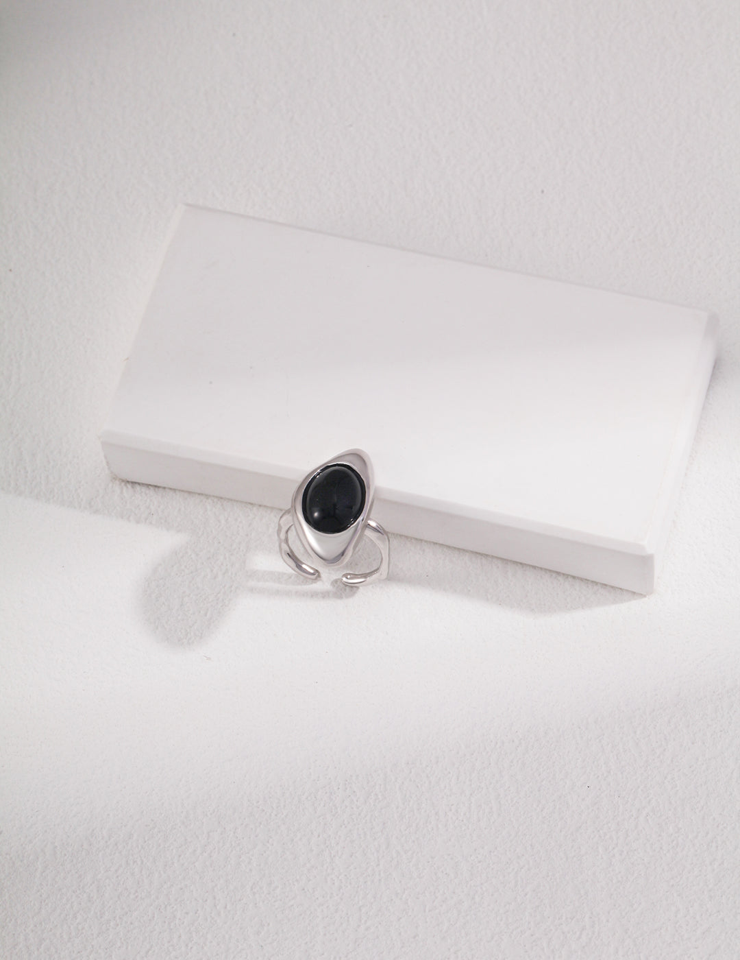 Midnight Gaze Black Agate Ring