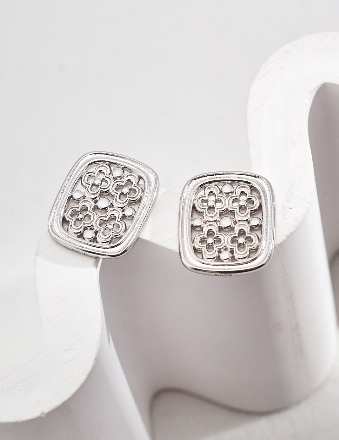 Vintage Hollow Square Earrings