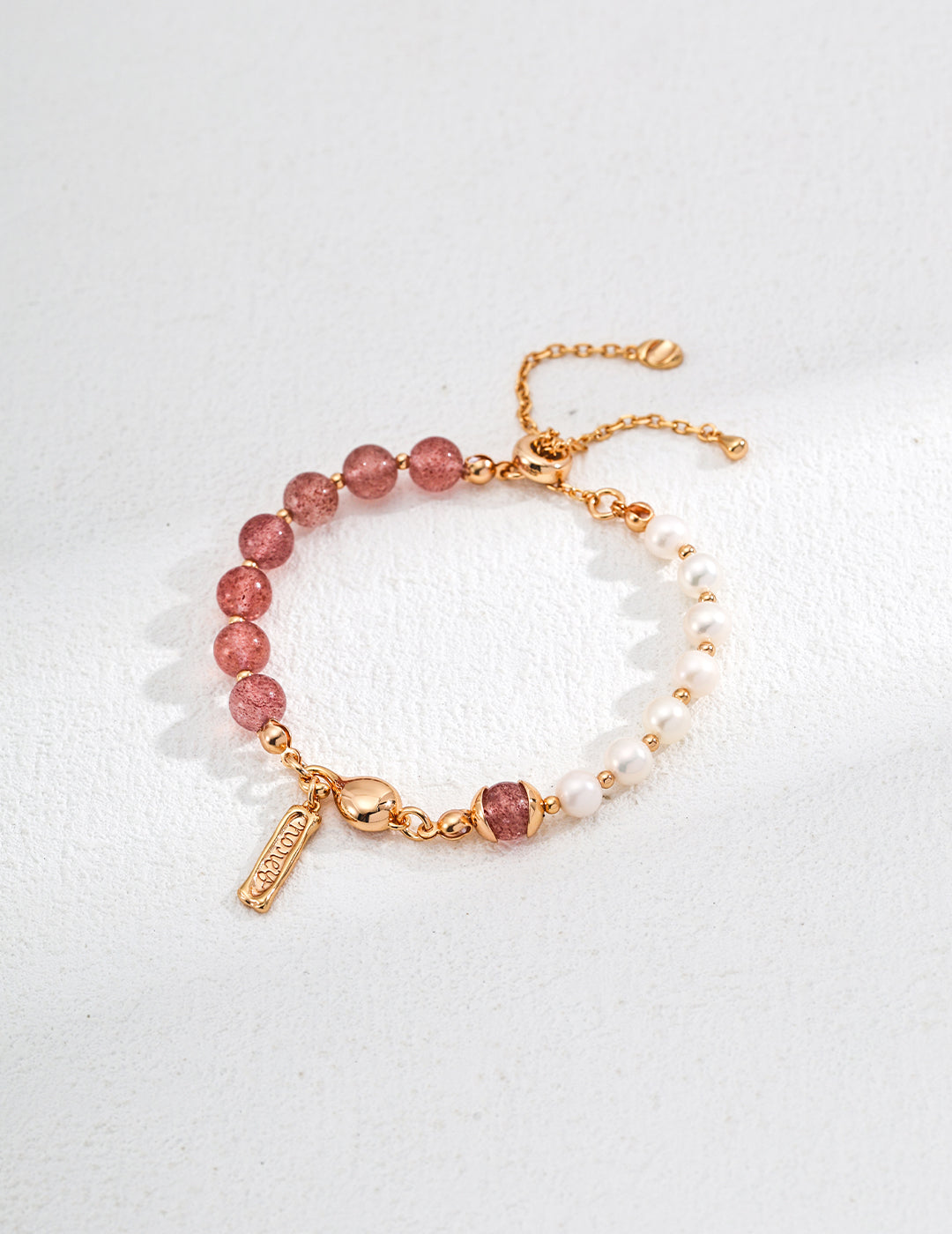 Strawberry Qualtz/ Water Grass Jade Agate Bracelet