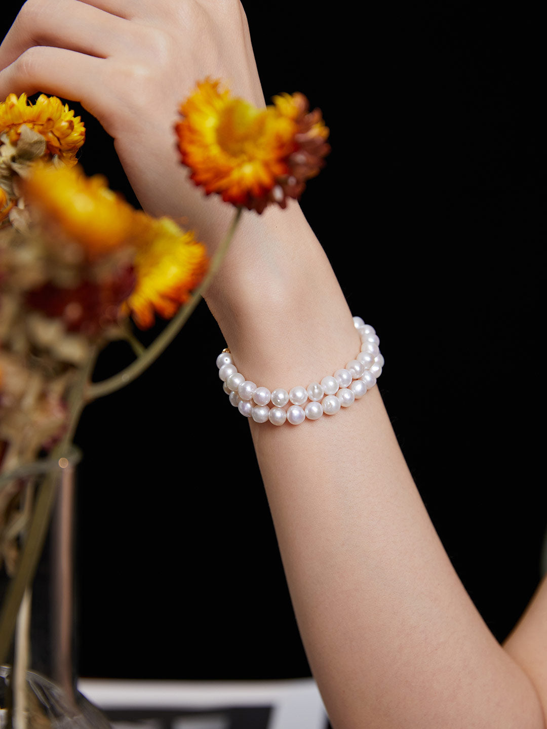Double Chain Pearl Bracelet