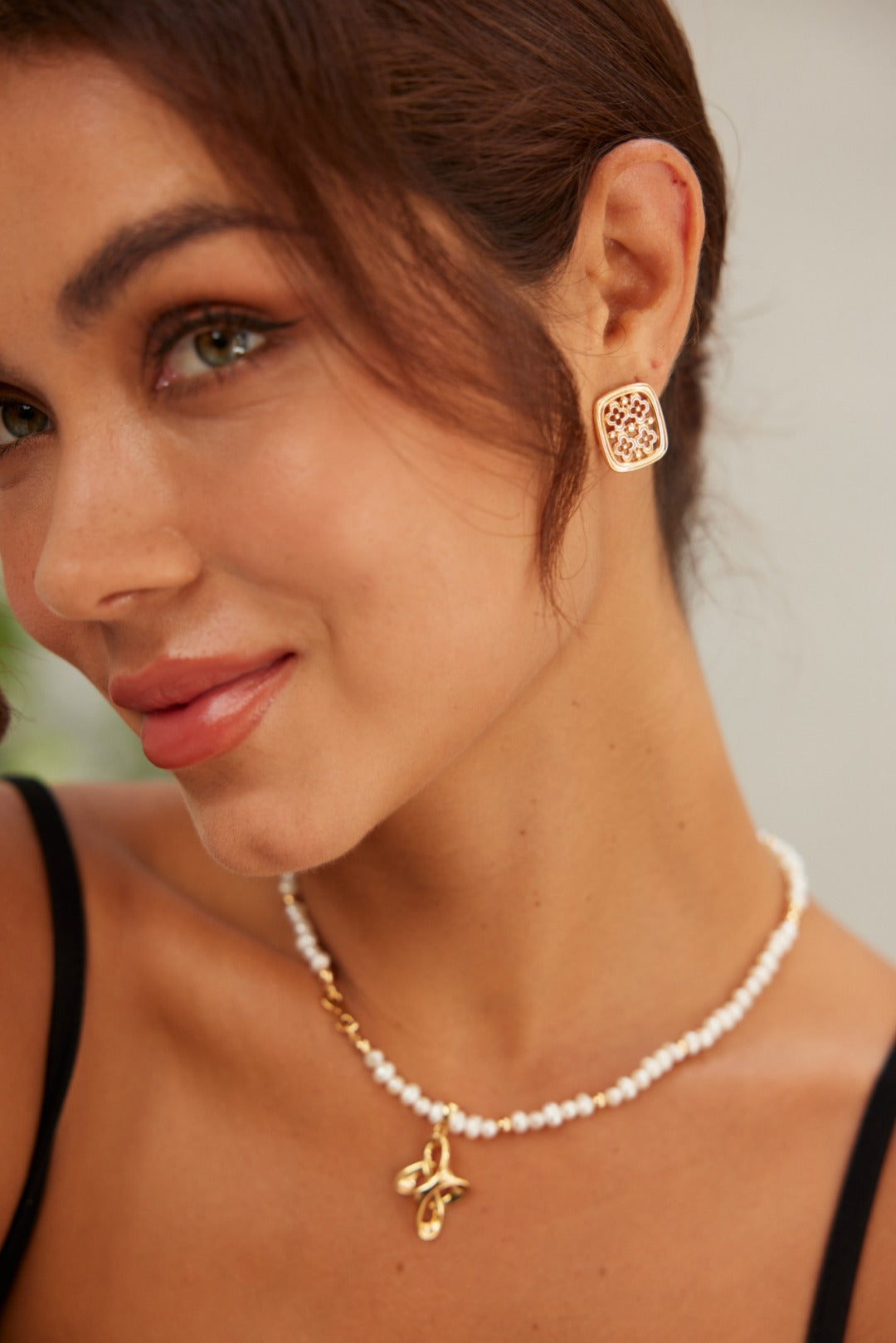 Vintage Hollow Square Earrings