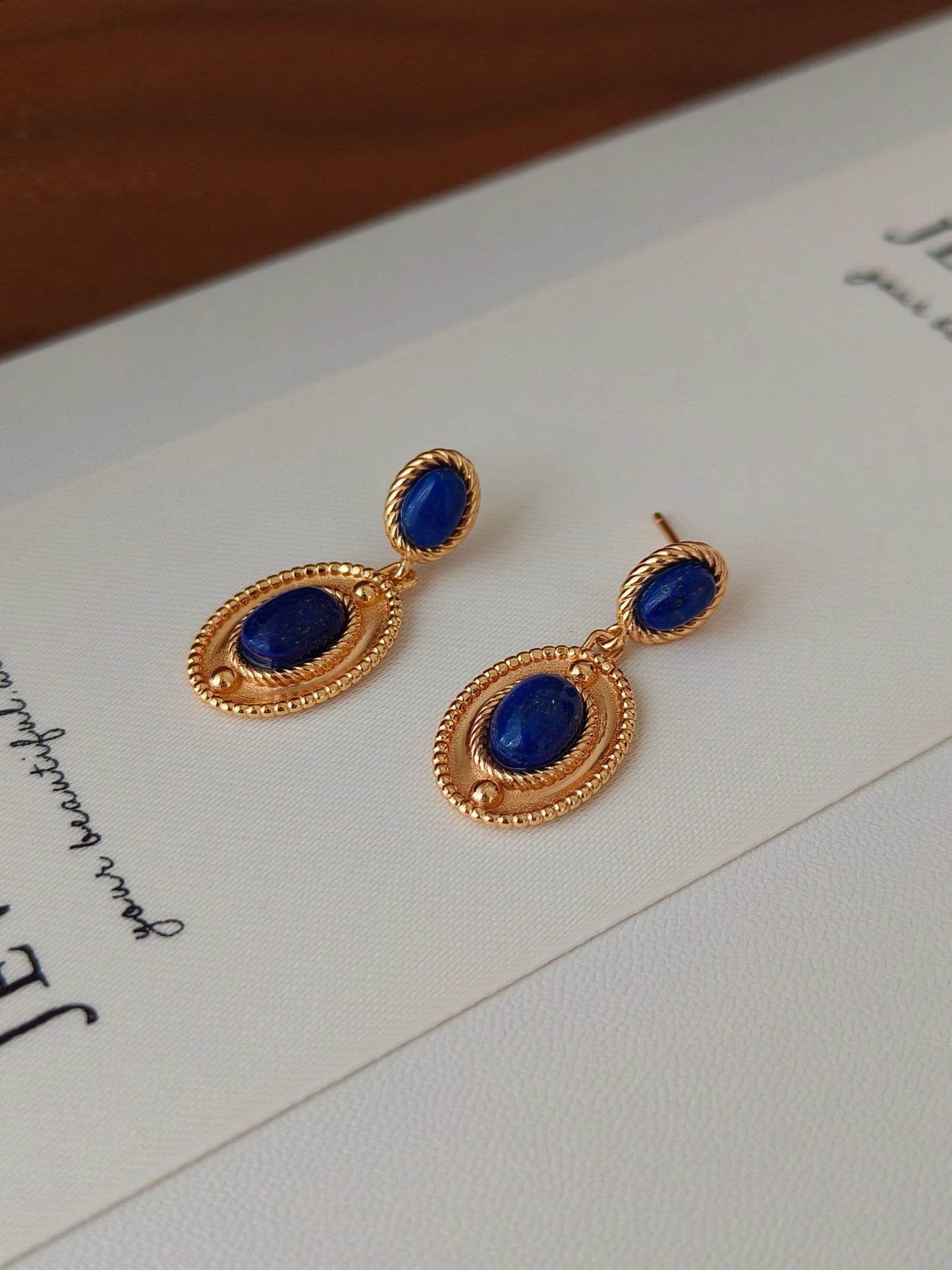 Lapis Lazuli Mirror Earrings