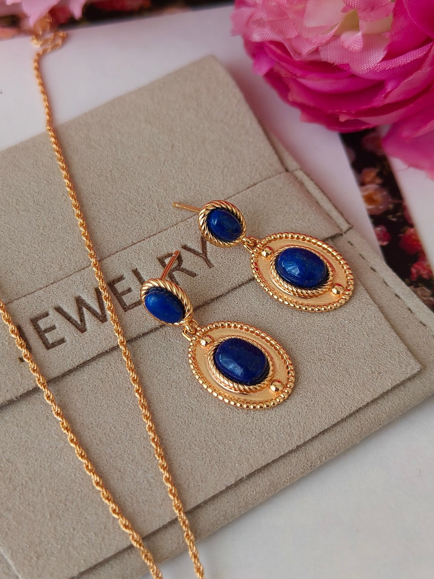 Lapis Lazuli Mirror Earrings