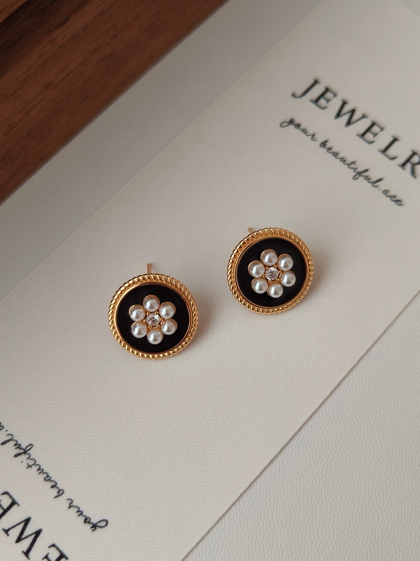 Flowery Round Glaze Dripping Earrings