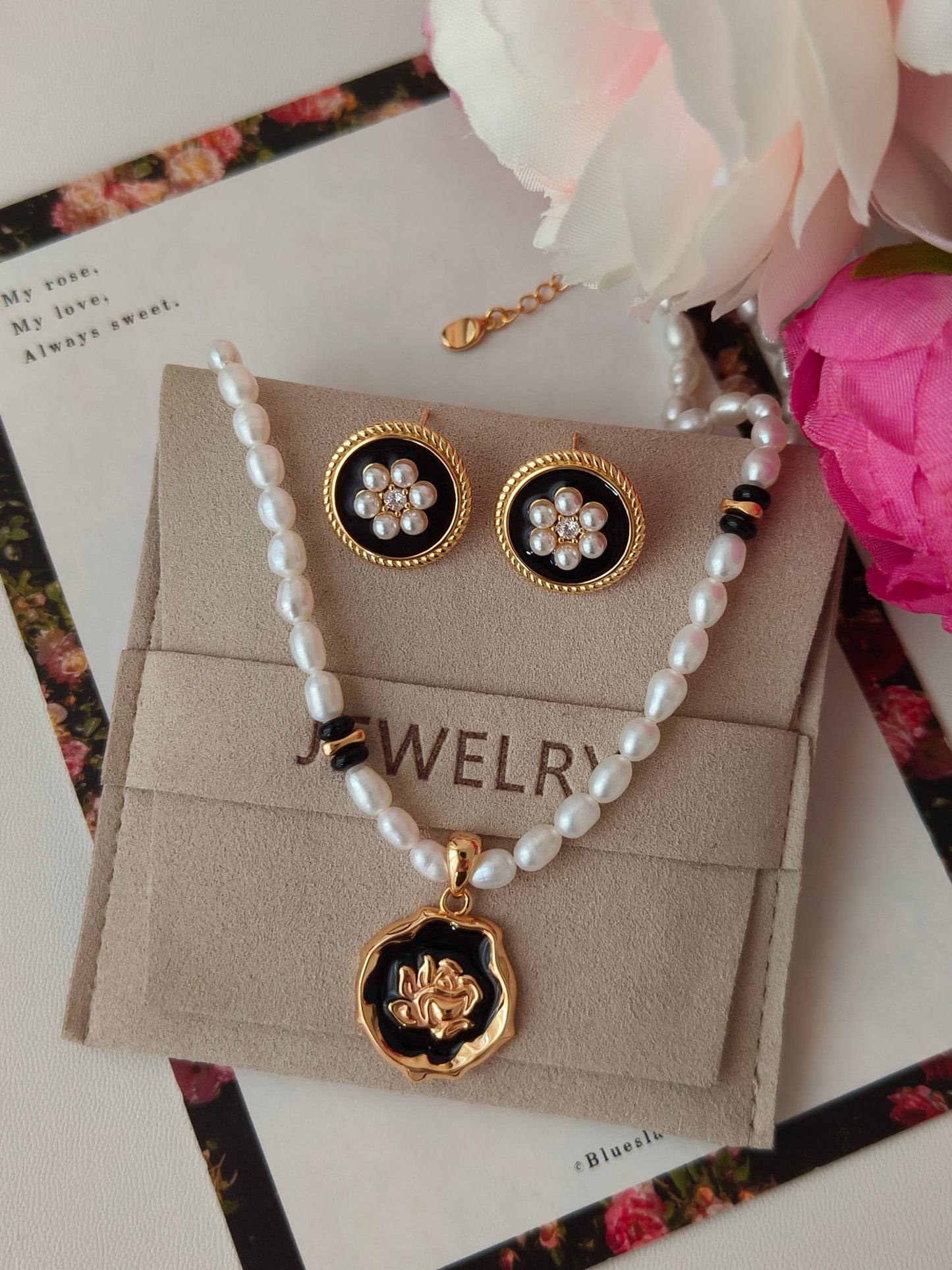 Flowery Round Glaze Dripping Earrings