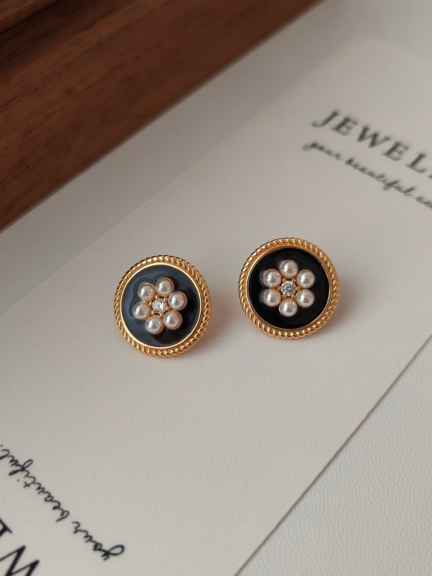 Flowery Round Glaze Dripping Earrings