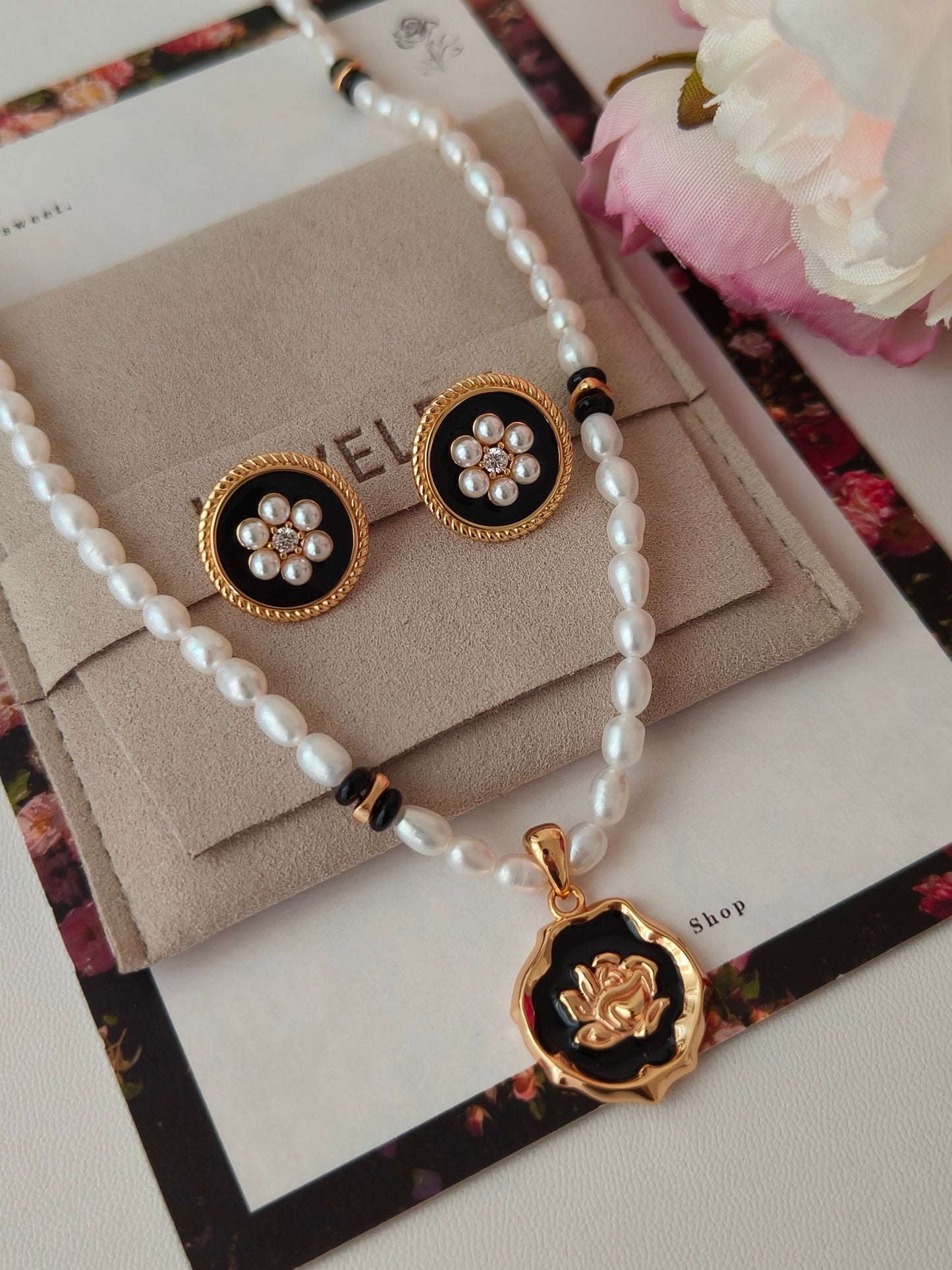 Flowery Round Glaze Dripping Earrings