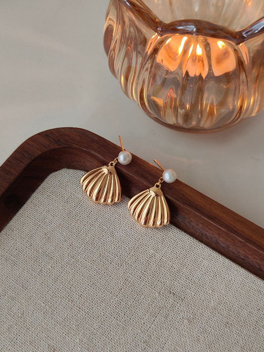 Shell and Pearl Earrings
