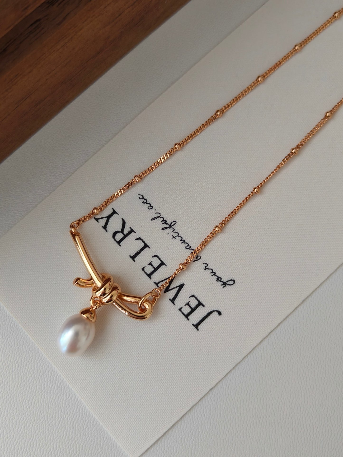 Bowtie Pearl Necklace