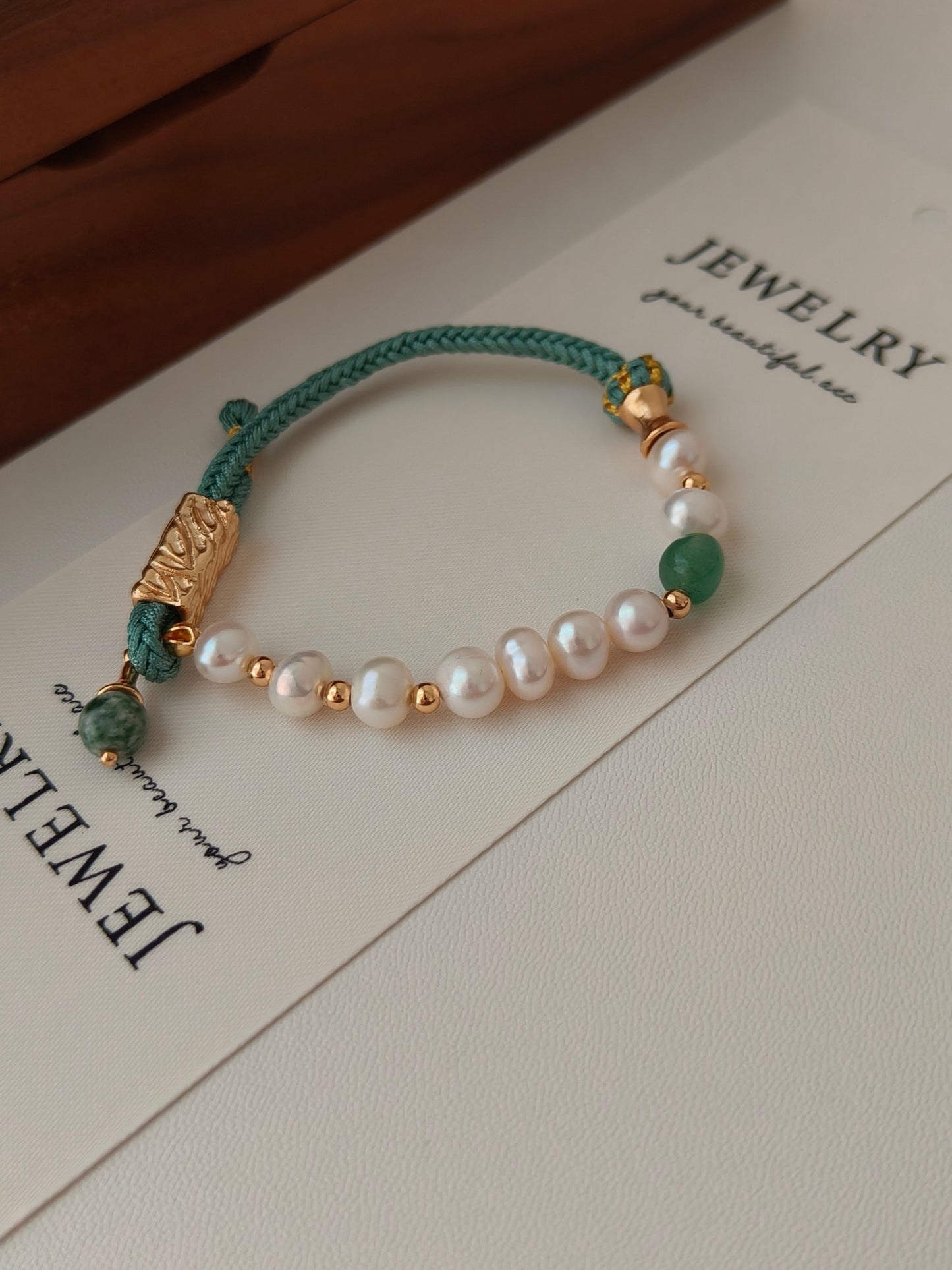 Green waven Pearl Bracelet