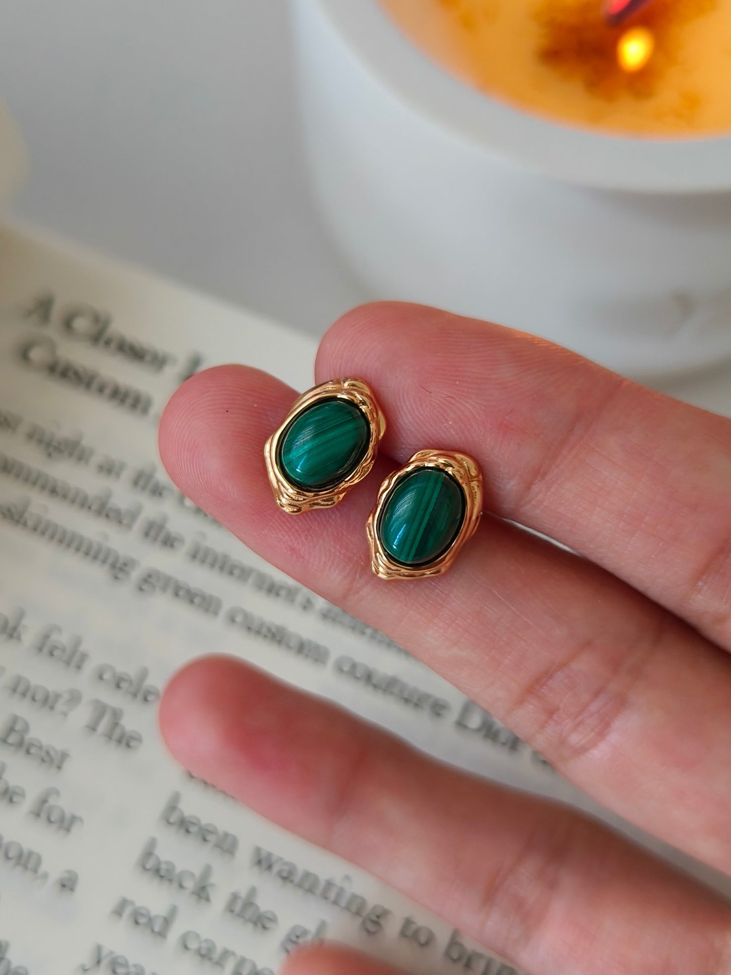 Green Malachite Earrings