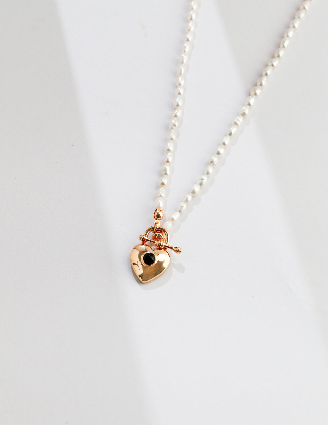 Heart Lock Pearl Necklace