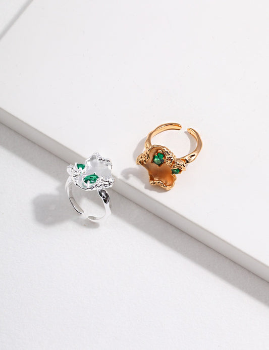 Falling Leaves Zirconia Ring