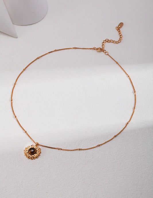 Autumn Sun Tiger Eye Stone Necklace