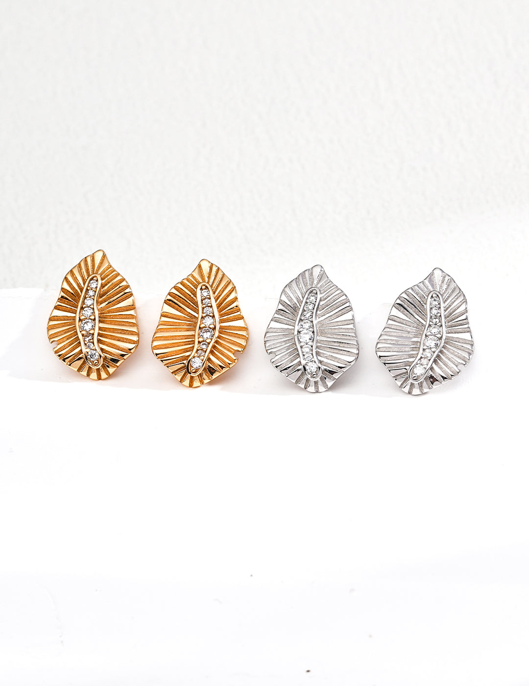 Gleaming Leaf Earrings