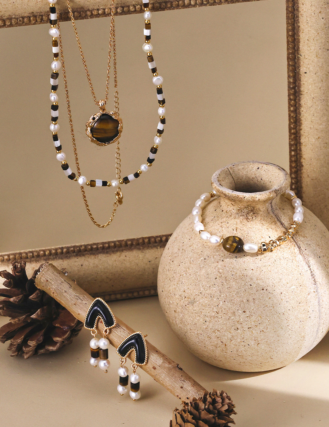 Golden Tiger Pearl Bracelet