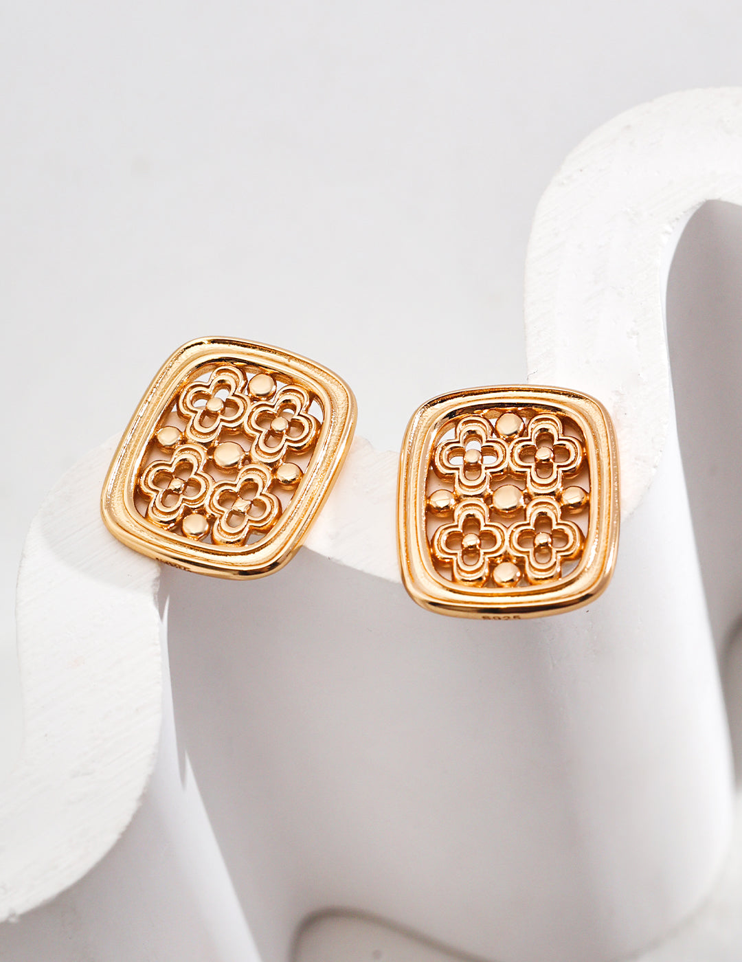 Vintage Hollow Square Earrings