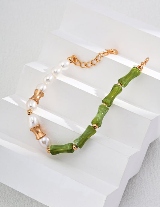 Bamboo Resin Pearl Bracelet