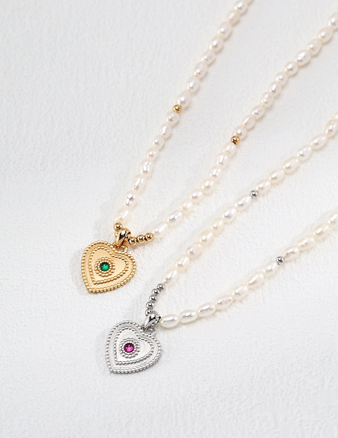 Heart Pendant Pearl Necklace