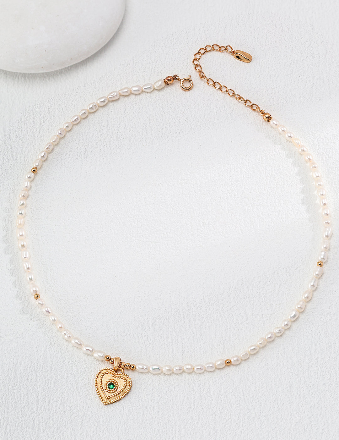 Heart Pendant Pearl Necklace