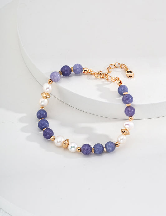 Violet Bliss Kunzite Pearl Bracelet
