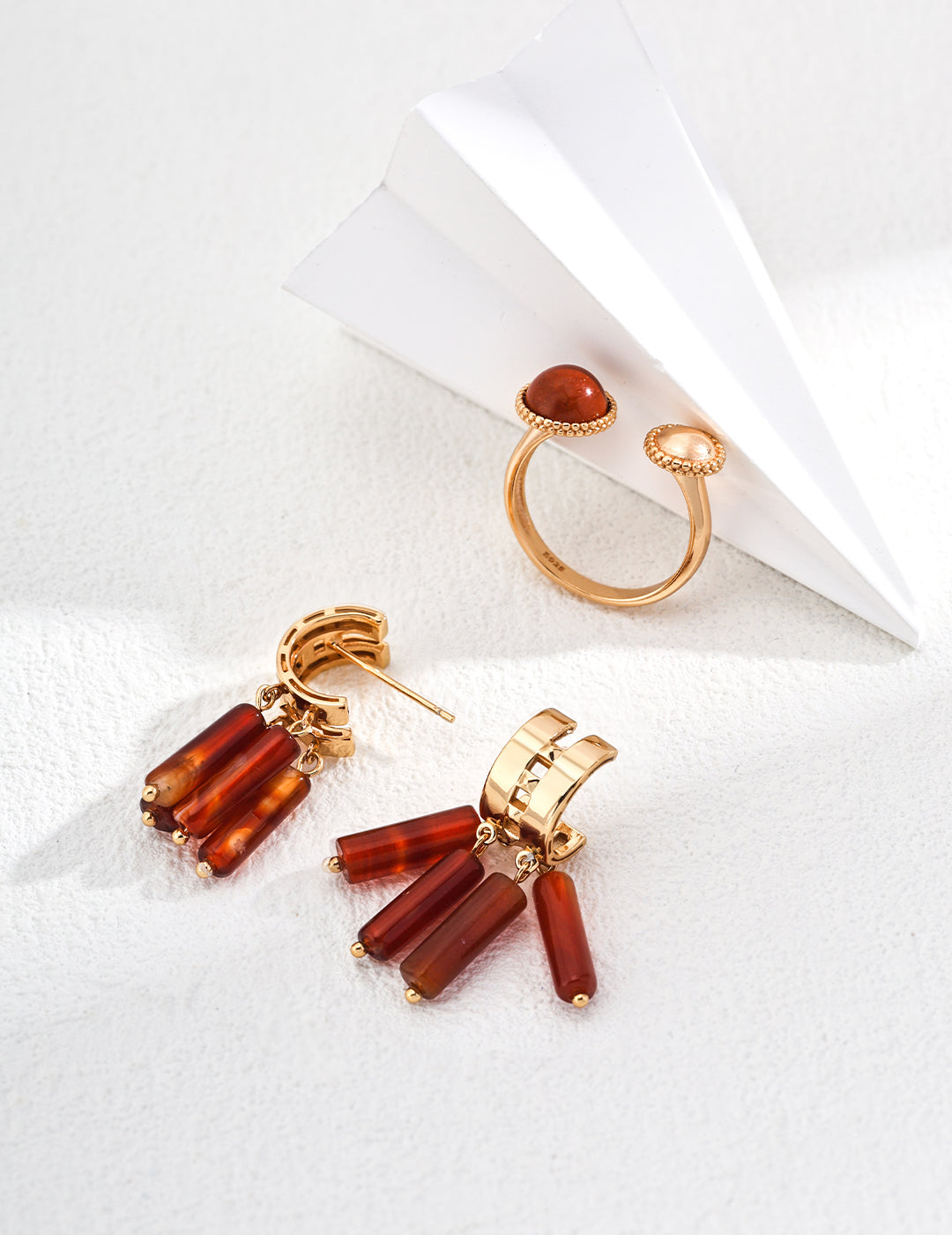 Crimson & Cream Charm Ring