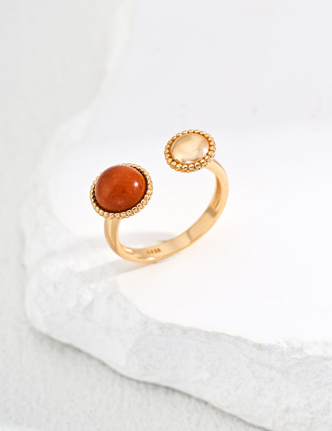 Crimson & Cream Charm Ring