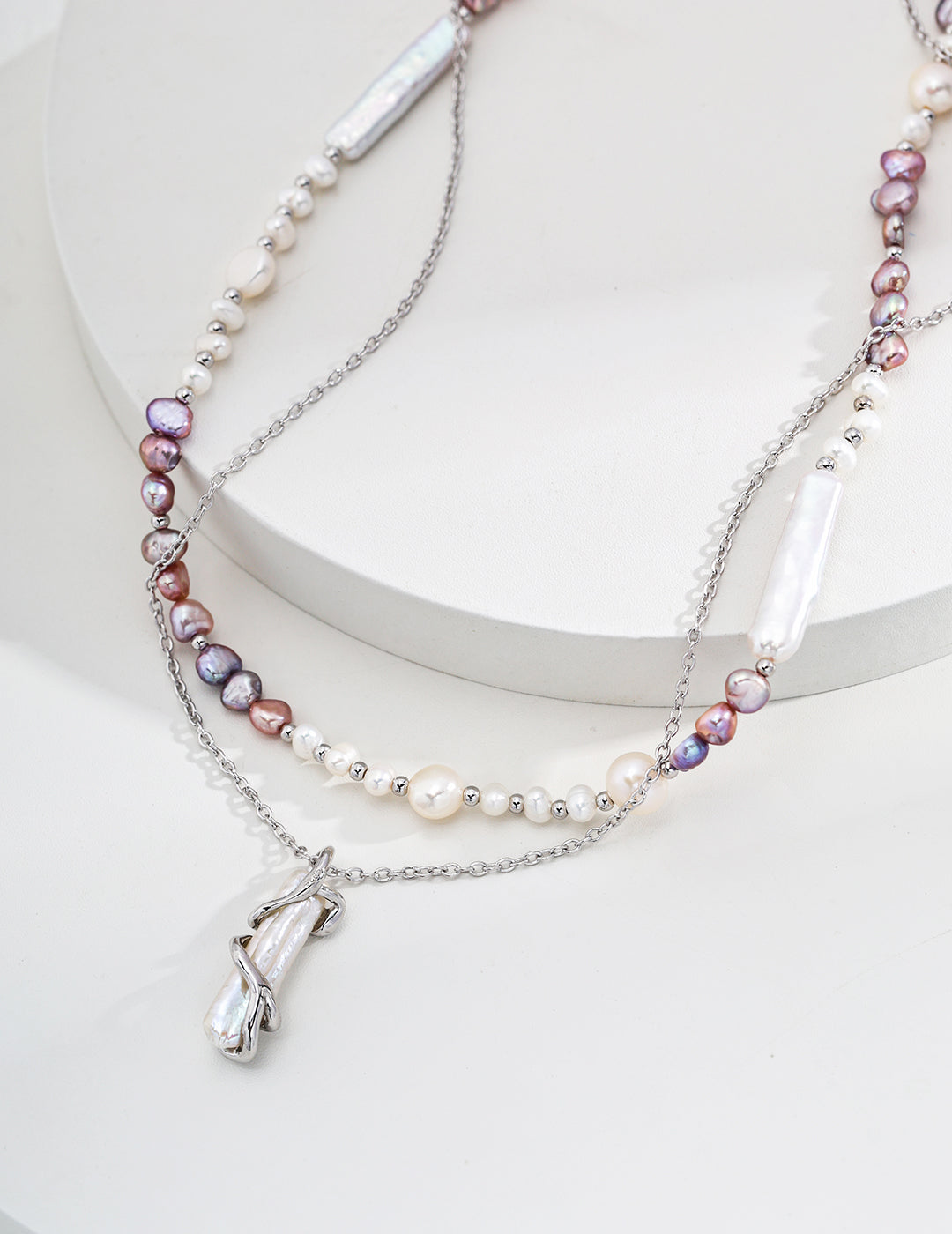 Natural Mauve Pearl Necklace