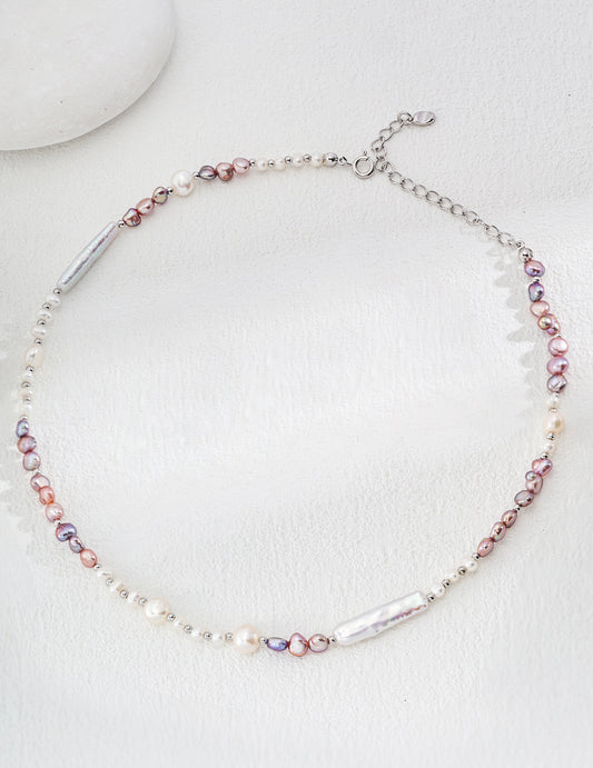 Natural Mauve Pearl Necklace