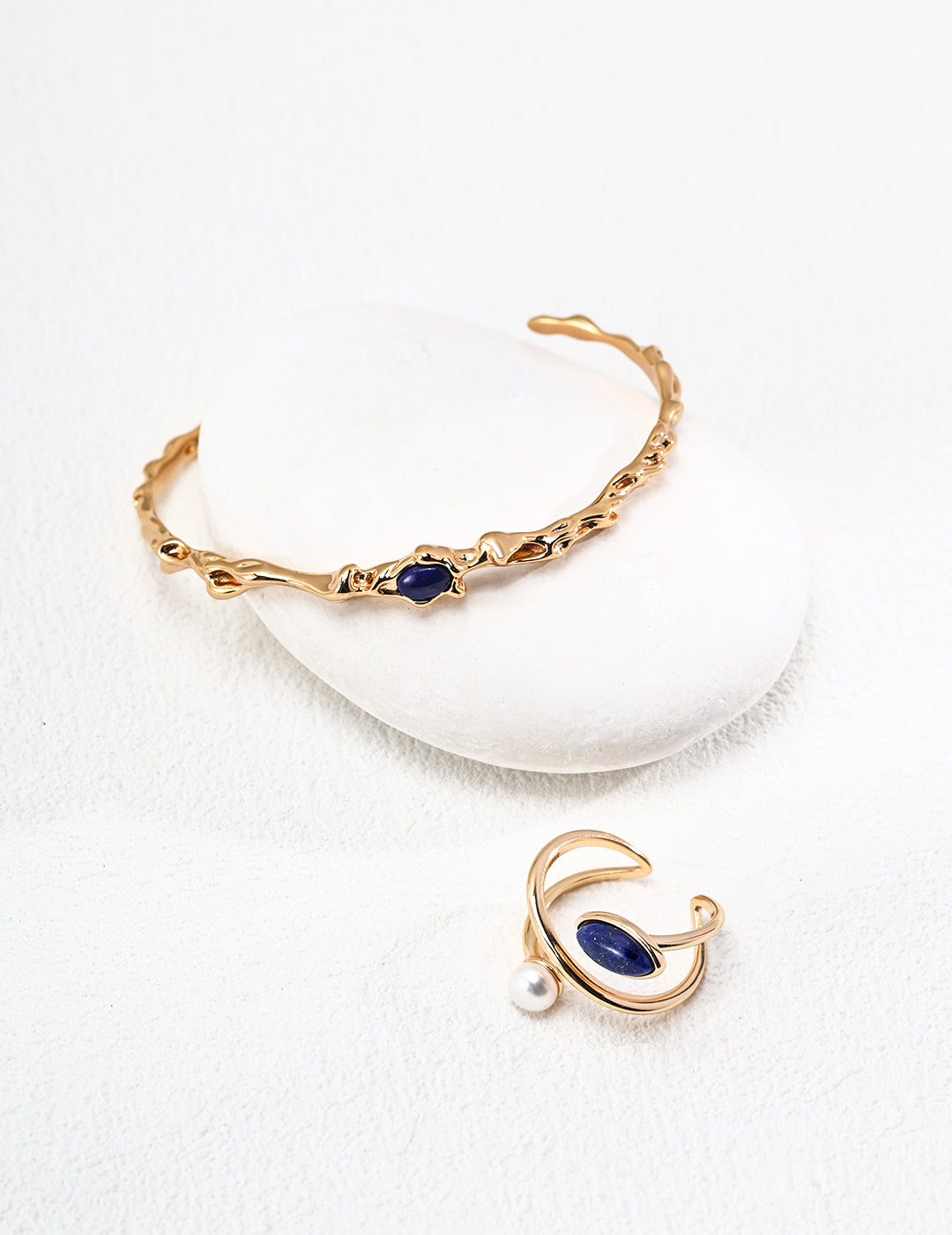 Starry Sky Lapis Pearl Ring