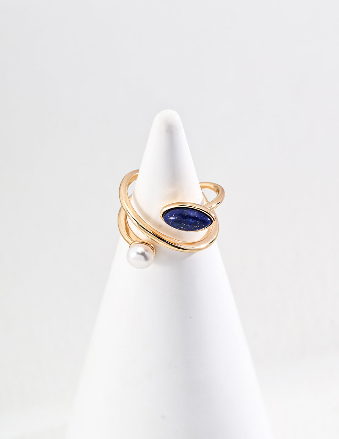 Starry Sky Lapis Pearl Ring