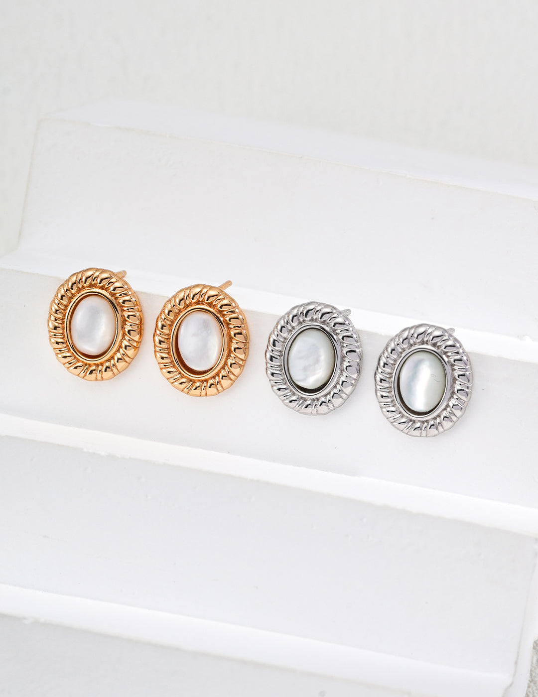 Oval Pearl Shell Earrings