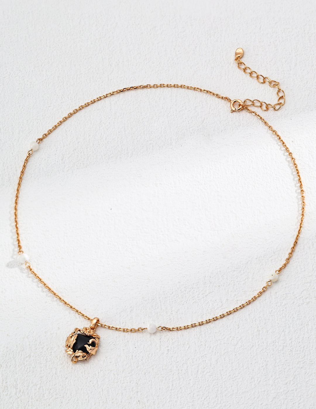 Black Agate Gold/Silver Flame Necklace