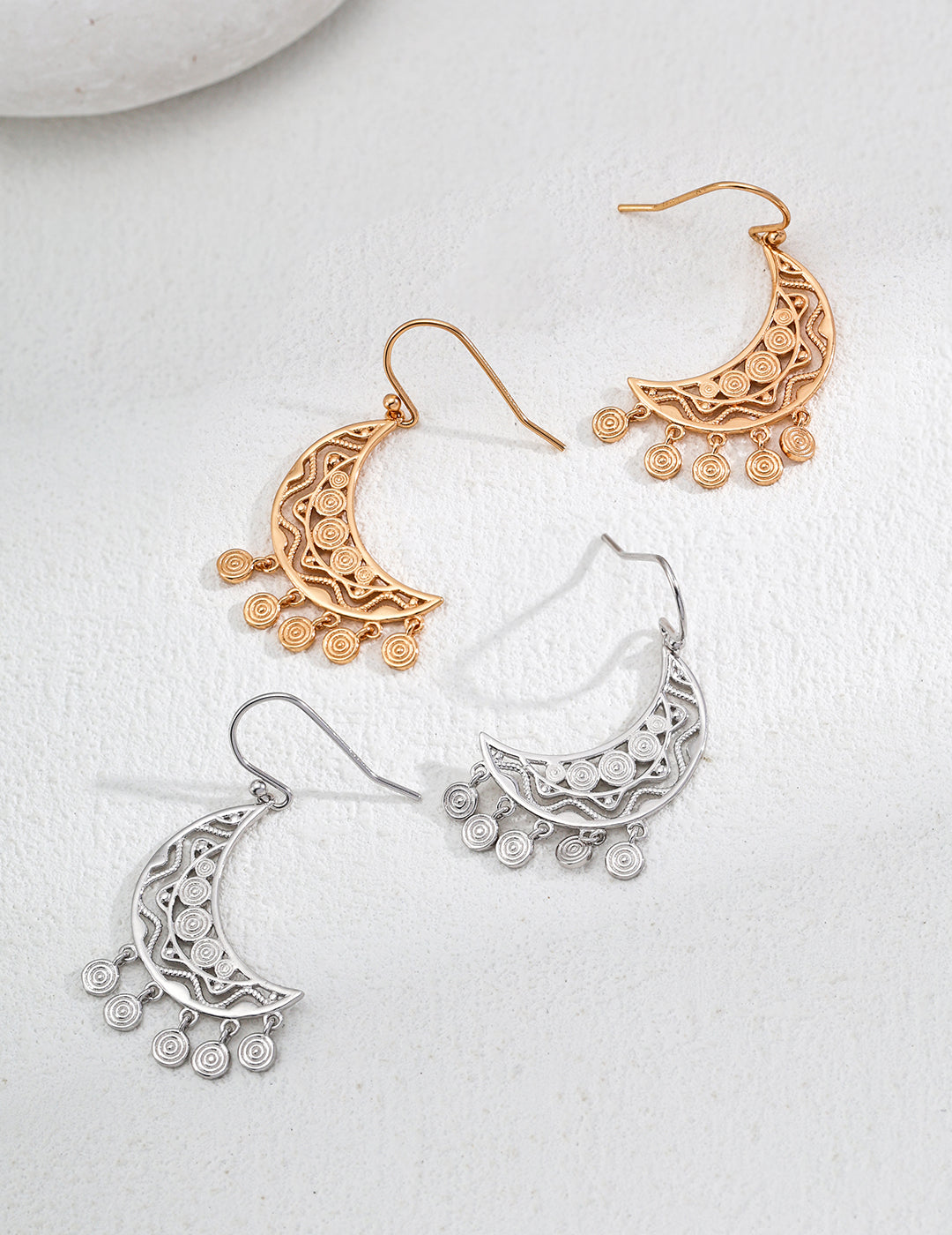 Vintage Style Half Moon Earrings