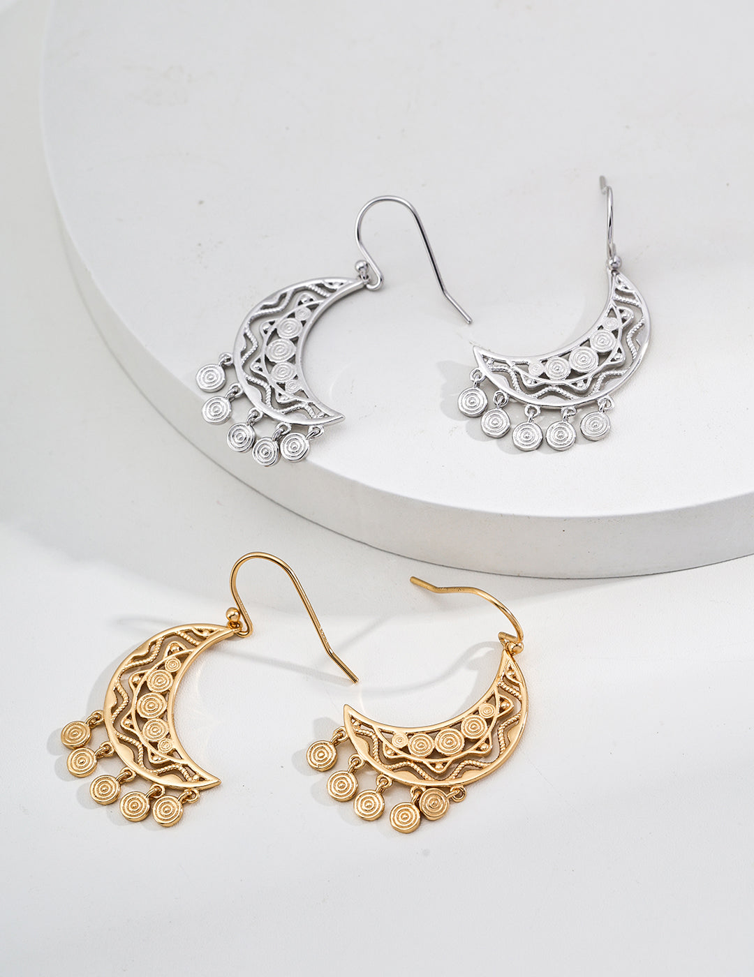 Vintage Style Half Moon Earrings