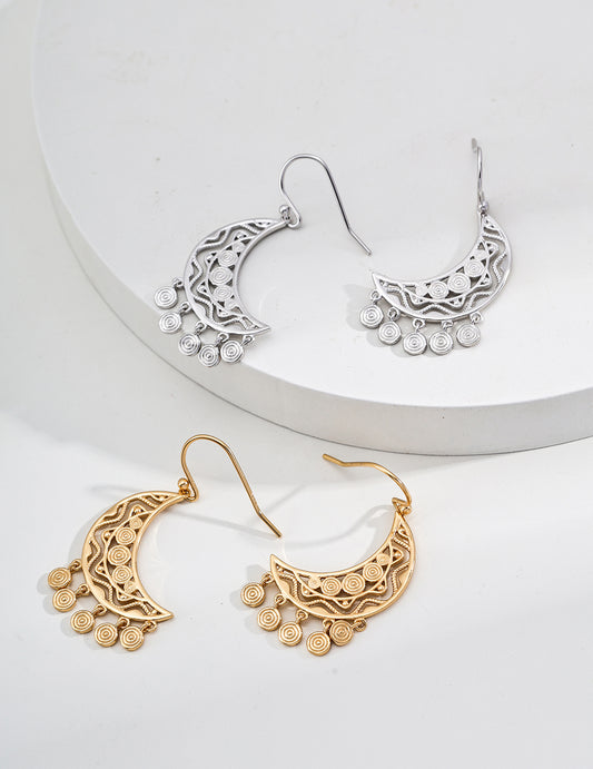 Vintage Style Half Moon Earrings