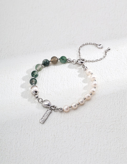 Strawberry Qualtz/ Water Grass Jade Agate Bracelet